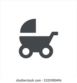 baby stroller vector icon in modern design style for web site