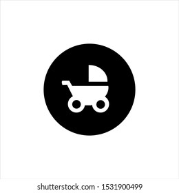 baby stroller vector icon in modern design style for web site