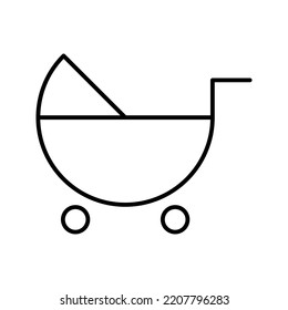 Baby Stroller Vector Icon In Modern Design Style For Web Site And Mobile App.eps 10