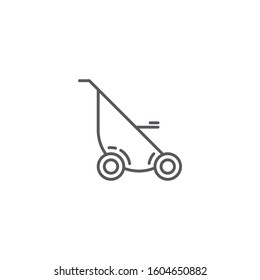 Baby stroller vector icon symbol tool isolated on white background