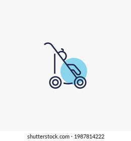 baby stroller vector icon baby walker
