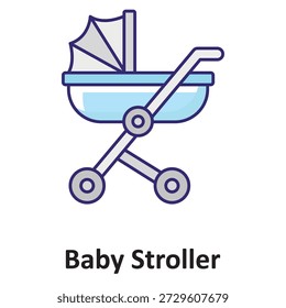 Icono del Vector del cochecito de bebé que puede modificar o editar fácilmente

