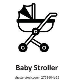 Icono del Vector del cochecito de bebé que puede modificar o editar fácilmente

