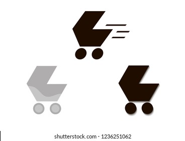 Baby stroller vector icons. Simple illustration baby stroller elements, editable icons, can be used in logo, and web design.