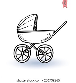 Baby stroller, vector illustration