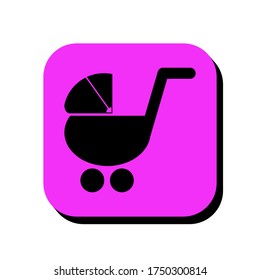 baby stroller vector illustration icon. baby stroller icon in two-dimensional shape. The concept of newborn and infant by using a baby stroller modern icon. baby stroller flat icon.