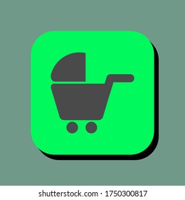 baby stroller vector illustration icon. baby stroller icon in two-dimensional shape. The concept of newborn and infant by using a baby stroller modern icon. baby stroller flat icon.