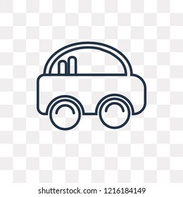 Baby stroller vector outline icon isolated on transparent background, high quality linear Baby stroller transparency concept can be used web and mobile