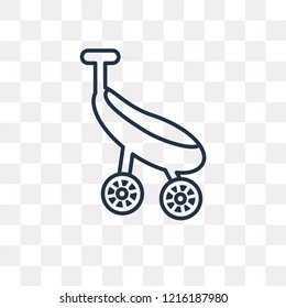 Baby stroller vector outline icon isolated on transparent background, high quality linear Baby stroller transparency concept can be used web and mobile