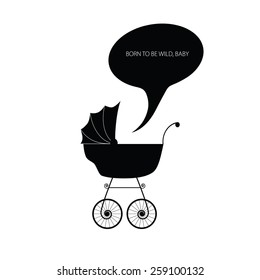 baby stroller vector silhouette