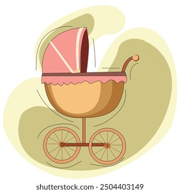 
Baby stroller. vintage engraved illustration