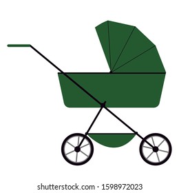 baby strollers. Vector isolated stock flat color image on a white background. winter pram