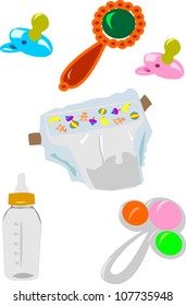 Baby stuff icons collection