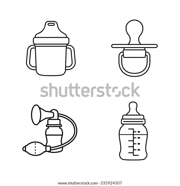Baby stuff outlines vector\
icons