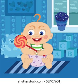 baby with Sugar candy