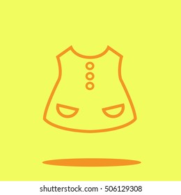 Baby suit cute icon in trendy flat style isolated on color background. Baby symbol for your design, logo, UI. Vector illustration, EPS10. Line style. 