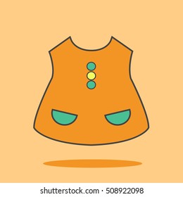 Baby suit cute icon in trendy flat style isolated on color background. Baby symbol for your design, logo, UI. Vector illustration, EPS10.  Line colored style.