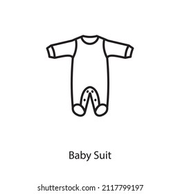 icono de traje de bebé en vector. Logotipo