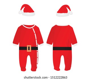 Baby suit Santa. vector illustration