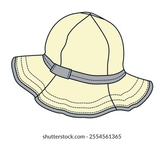 	
Baby summer hats vector template technical illustration.