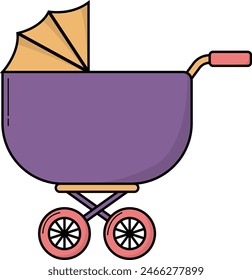 Baby Supplies Element in Flat Design. Isolated on a White Background. Vector Illustration.