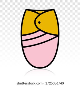 baby swaddling / baby sleep sacks flat icon on a transparent background