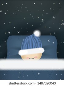 Baby Sweet Dream And Goodnight Art - Vector