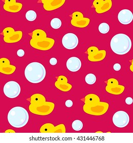 Baby swimming back pattern. Vector. Red