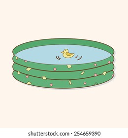 Baby Swimming Pool Theme Elements