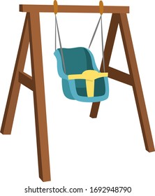 Baby swing, illustration, vector on white background