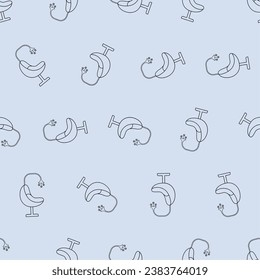 Baby swing line art seamless pattern. Suitable for backgrounds, wallpapers, fabrics, textiles, wrapping papers, printed materials, and many more. Editable vector.