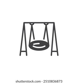 Baby swing vector icon. filled flat sign for mobile concept and web design. Playground swing glyph icon. Symbol, logo illustration. Vector graphics