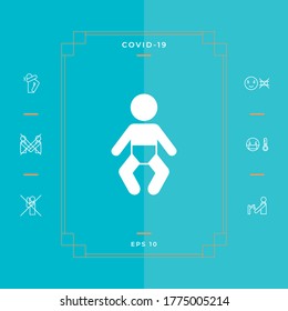 Icono del símbolo del bebé. Elementos gráficos para su diseño