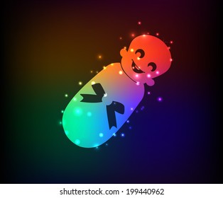 Baby symbol,Rainbow vector