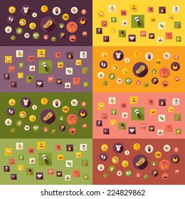 Baby symbols collection. Flat icons. Nursery Equipment