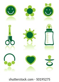 Baby symbols set isolated on a white background.
