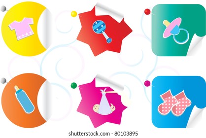 baby symbols/stickers isolated