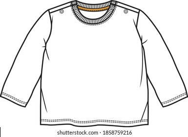 baby T shirt blank template vector.