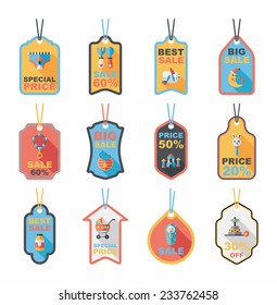 baby tag banner design flat background set, eps10