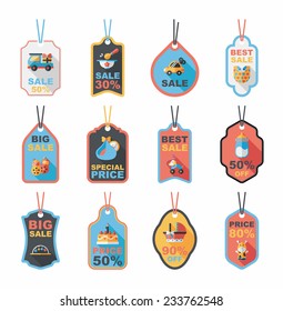 baby tag banner design flat background set, eps10