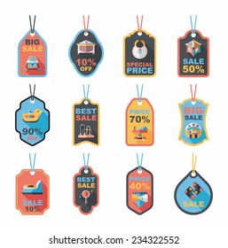 baby tag banner design flat background set, eps10 