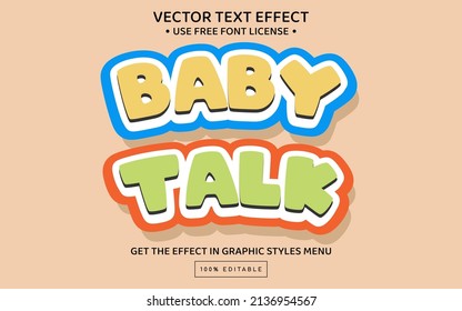 Baby Talk 3D Editable Text Effect Template