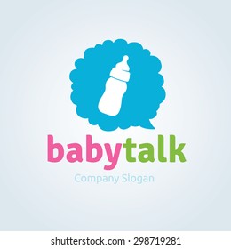 Baby talk, baby and kids logo template