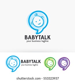 Baby talk logo design. Consulting, Baby shop, Forum and Community logo concept. Vector logo template