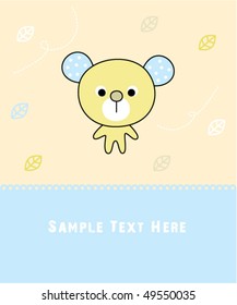 baby teddy arrival greeting card