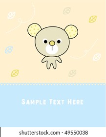 baby teddy arrival greeting card