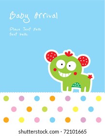 baby teddy bear arrival greeting card