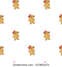 Baby teddy bear seamless pattern background. vector simless pattern for baby clothes, decoration of a child s room, wrapping paper for Valentine's Day