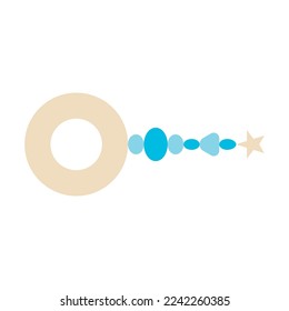 baby teether toy blue vector illustration
