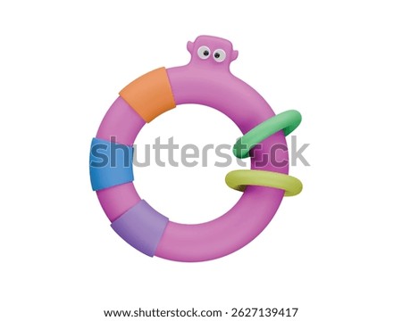  baby teething ring icon 3d illustration render